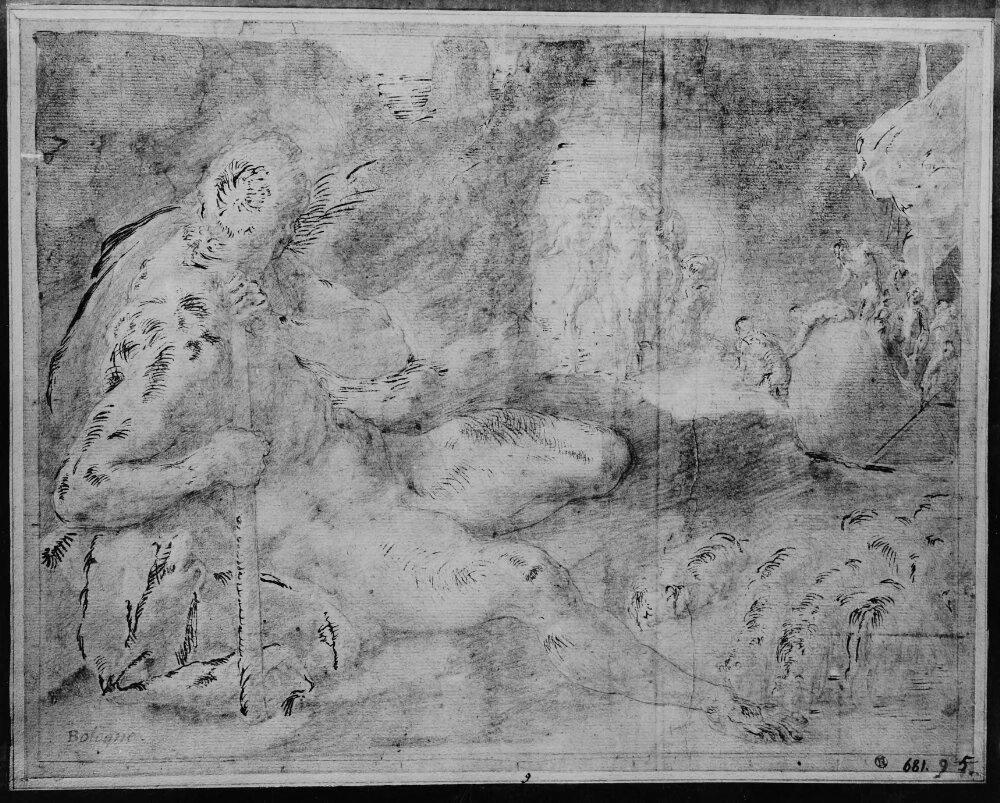 86-Ulisse e i suoi compagni si avvicinano al luogo in cui Polifemo si prende cura delle sue pecore - Nationalmuseum Stockholm 